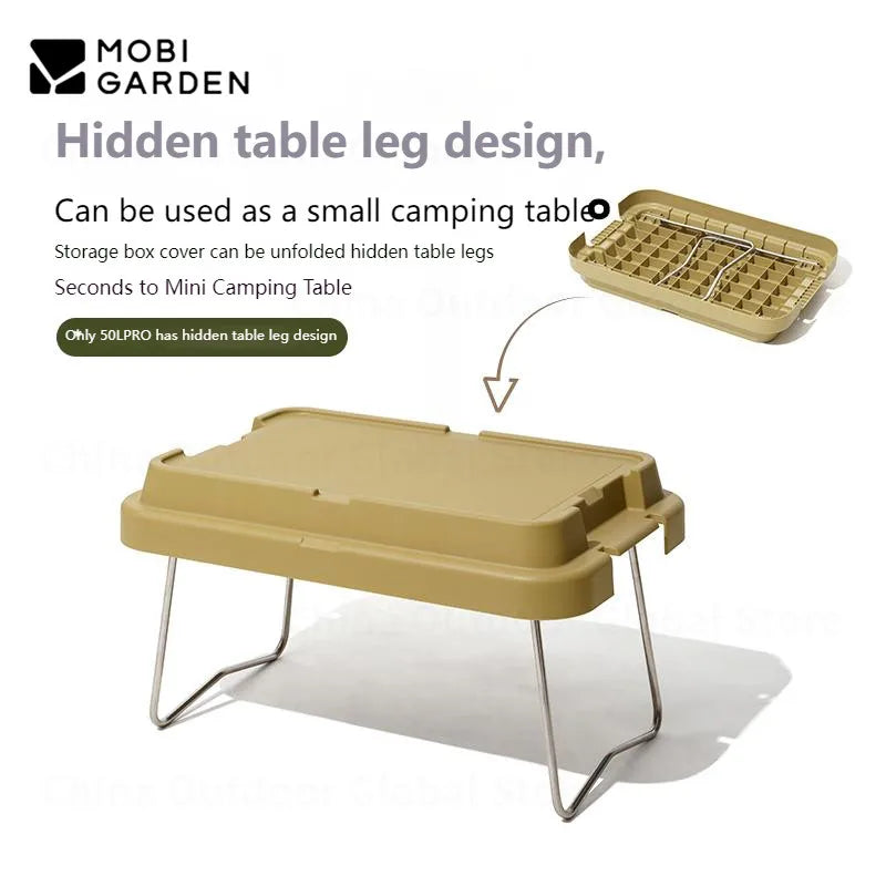 Mobi Garden Camping Storage Box 22L 50L Stackable Food-Safe PP Camping Storage Box Vue