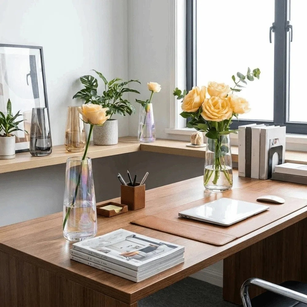 Modern Minimalist Glass Vase Transparent Nordic Style Flower Vase Elegant Hydroponic Vase Wedding Table Vue