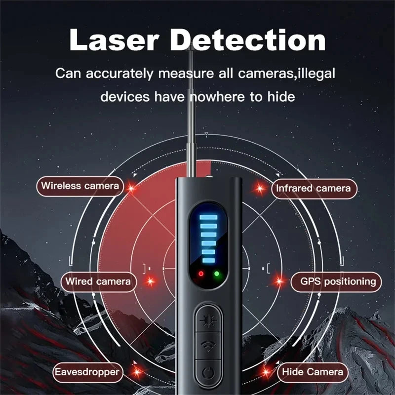 Hidden Camera & RF Signal Detector – Anti-Spy Bug Scanner RF Signal Detector Vue