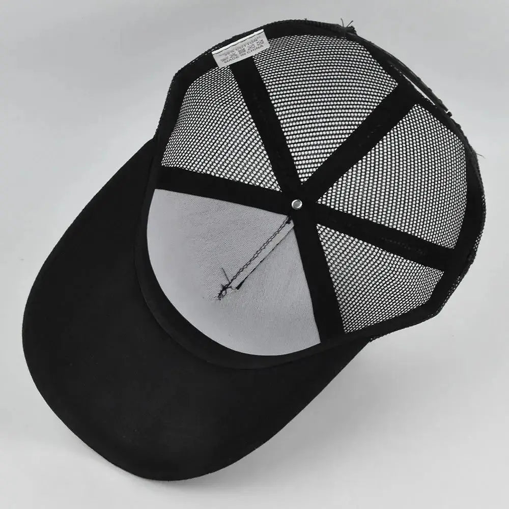 Fashion 5 Panels Baseball Cap Solid Hard Breathable Trucker Hat