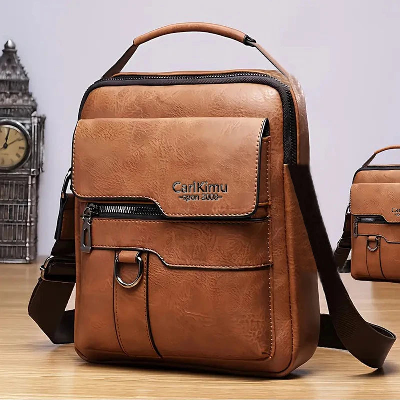 Sleek Multi-color Faux Leather Crossbody Bag Adjustable-strap