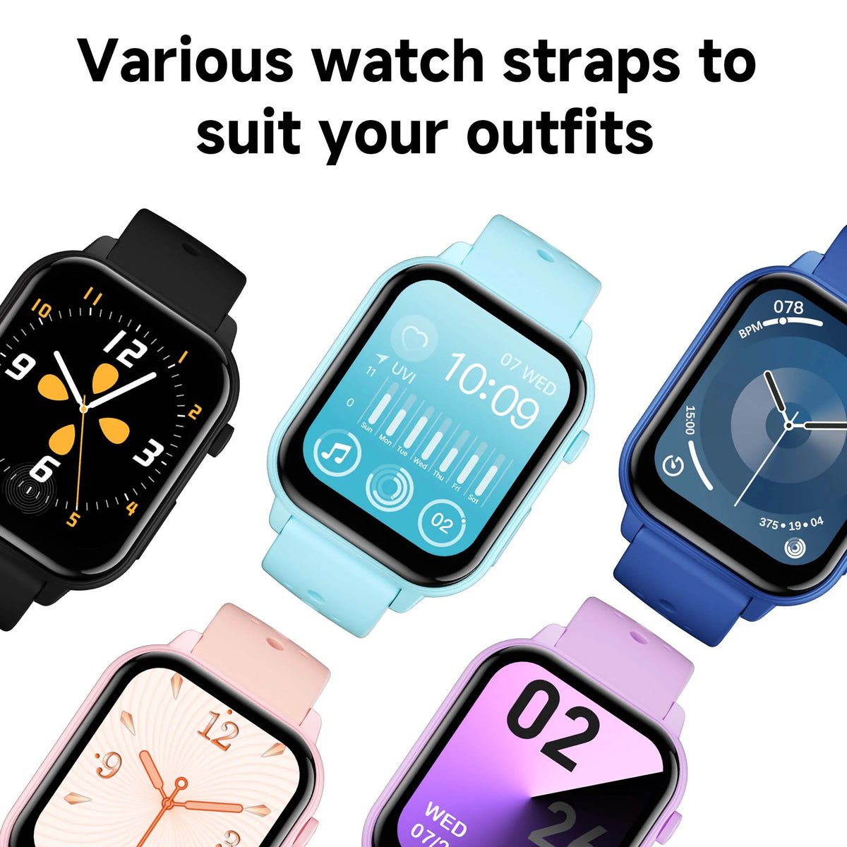 New Fashion Smartwatch with 1.83 inch Screen Wireless Call Music Player Message Push Flashlight Smart Voice for Men Women Gift Vue