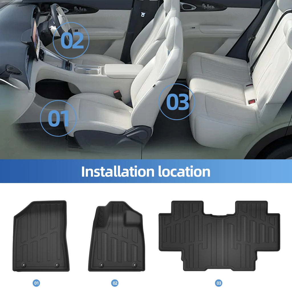 Smabee Right Hand Drive for Geely EX2 Proton eMas 5 2025 2026 (No drawers in row 2) Car Floor Mats Foot Pad TPE 3D Accessories Vue