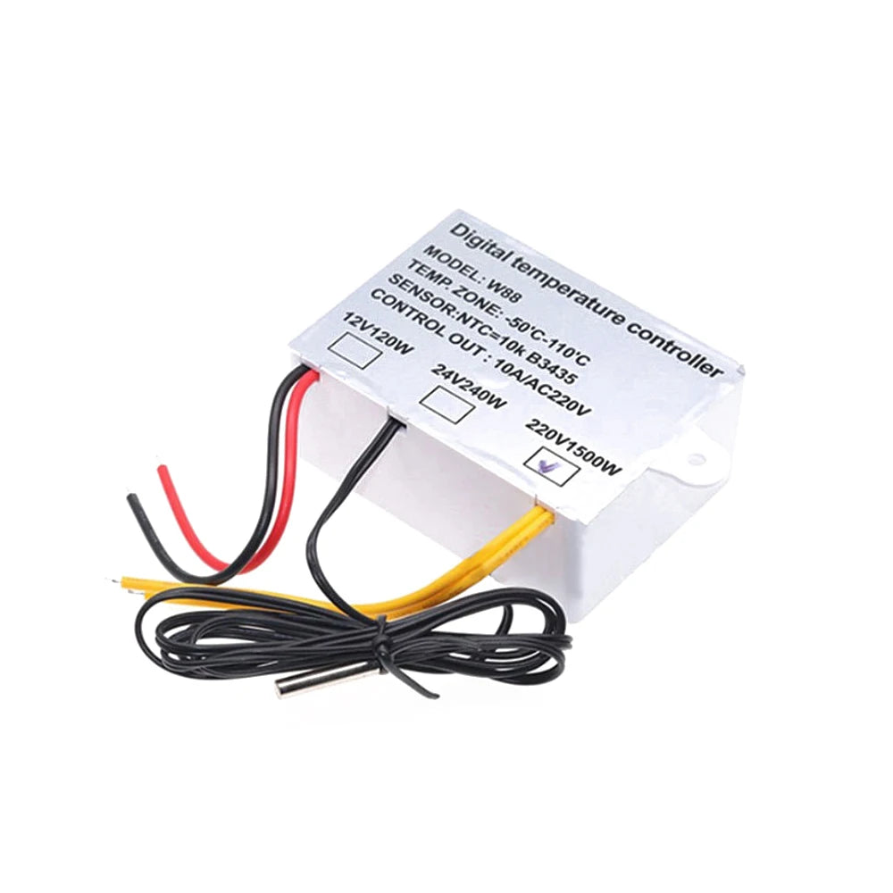 W88 12V/220V 10A Digital LED Display Temperature Controller Thermostat Control Switch Sensor W1411 Thermostat Regulator Vue