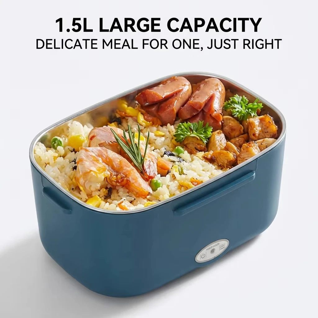 1.5L 60W Electric Portable Lunch Box Food Warmer – Leak-Proof Food Heater for Car or Home Vue