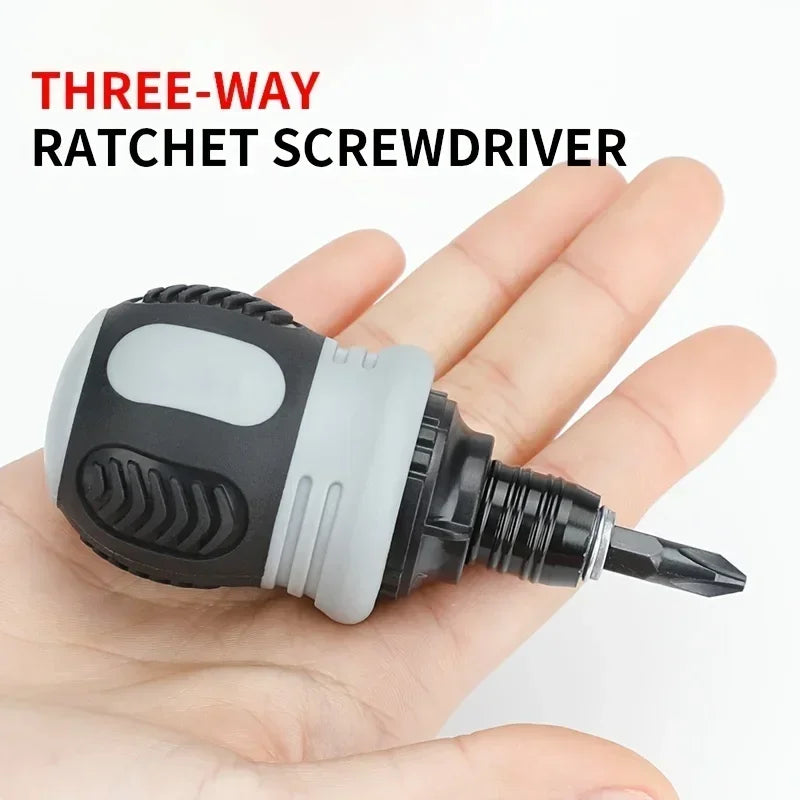 Ratchet Screwdriver Set Short Shaped Radish Head High Hardness Labor-saving Multi-functional Dual-purpose Vue