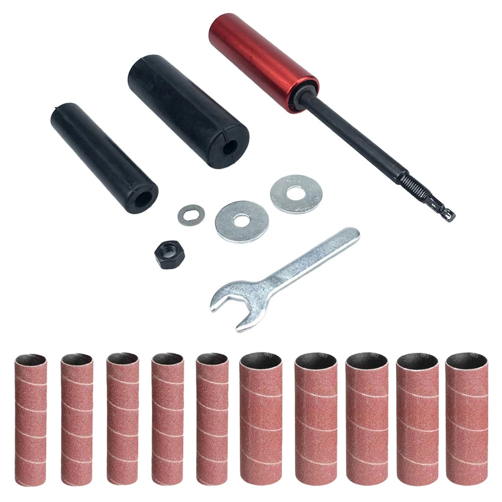 Rubber Drum Sanding Kit for Drill – Wood Metal Glass Stone Drum Sanding Kit Vue
