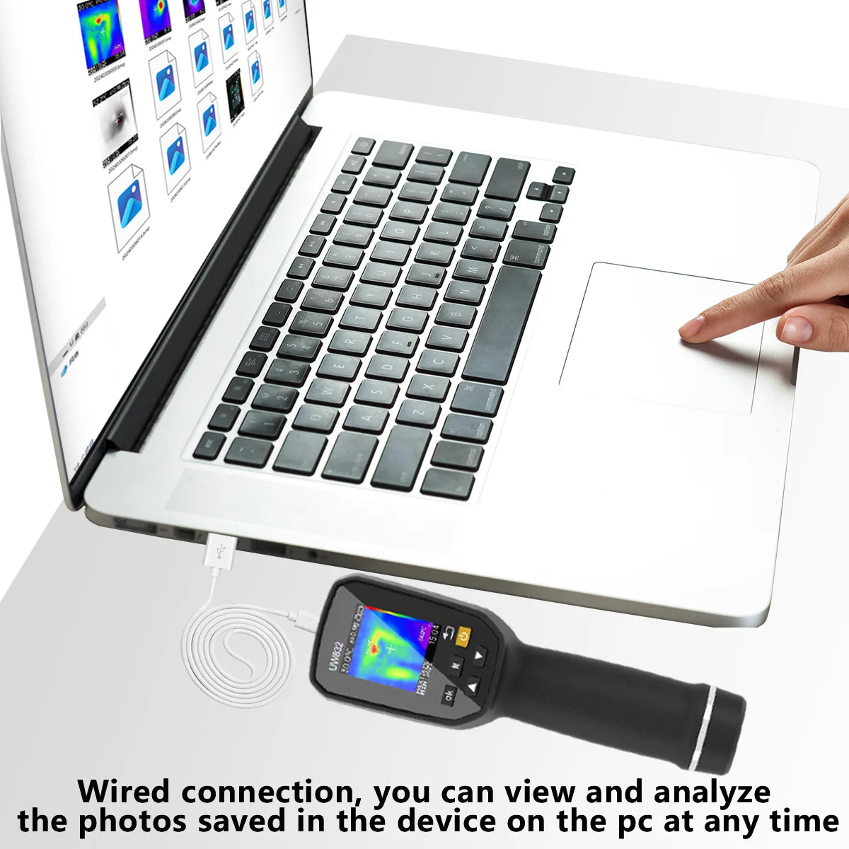 Infrared Thermal Imager Handheld 300000 Pixels Thermal Imaging Camera USB Rechargeable with Colorful Display, 0.01-1 Emissivity Vue