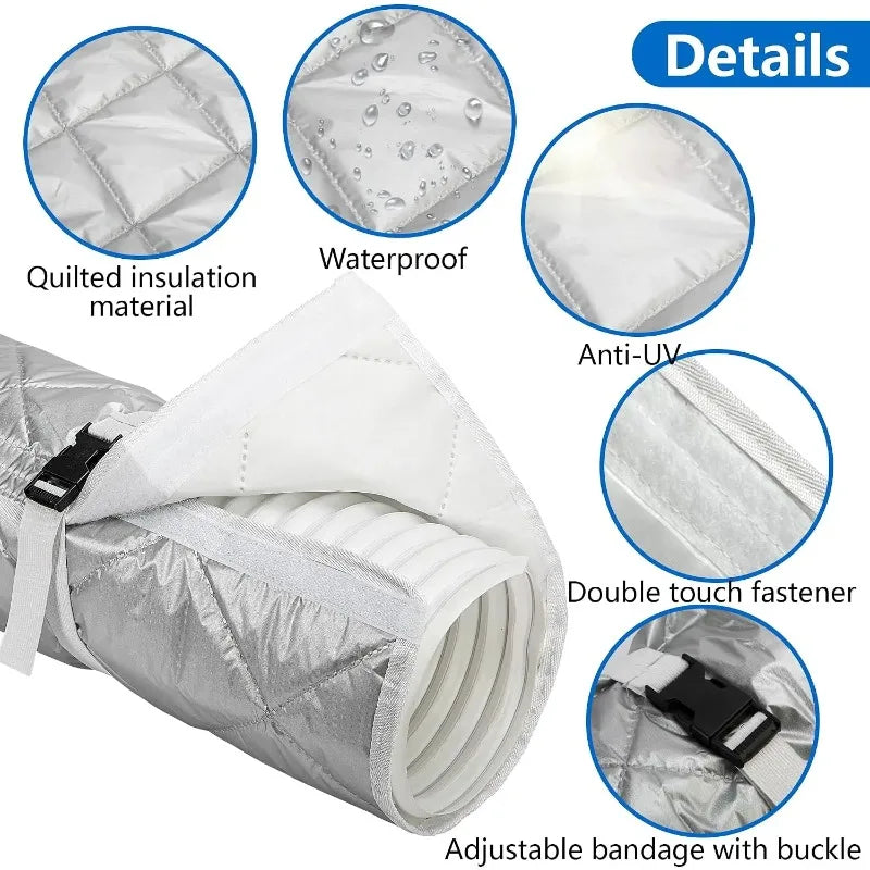 Portable Universal Fit AC Exhaust Pipe Thermal Wrap Insulating Protective Sleeve for Portable Air Conditioner Hose Vue
