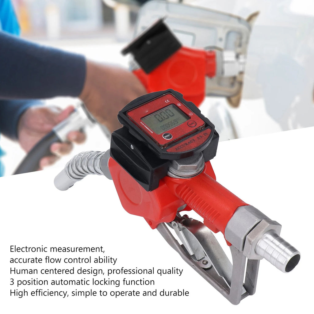 1in Automatic Fueling Nozzle Aluminum Alloy Digital Meter Petrol Fuel Nozzle Aluminum Alloy Fuel Nozzle Vue