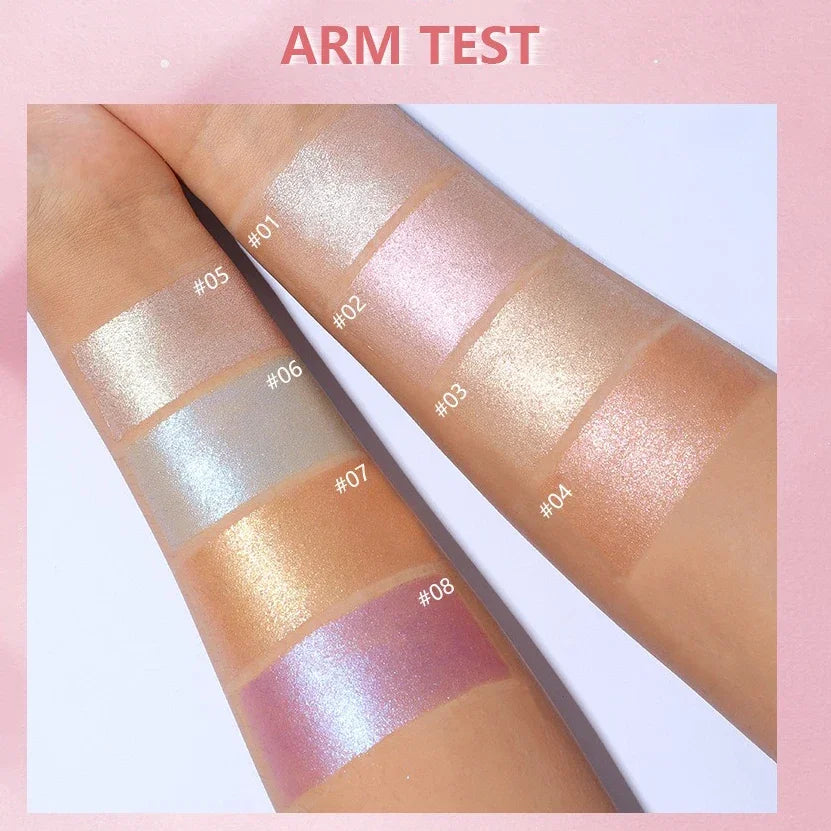 Makeup Highlighting Powder Pearlescent Glitter Highlighter Bronzers Palette Waterproof Long-lasting Face Iluminador Maquiagem Vue
