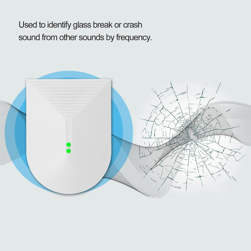 High Sensitive Wired Glass Break Sensor Glass Breakage Vibrator Wired Glass Break Shock Detector Home Alarm System Security Vue