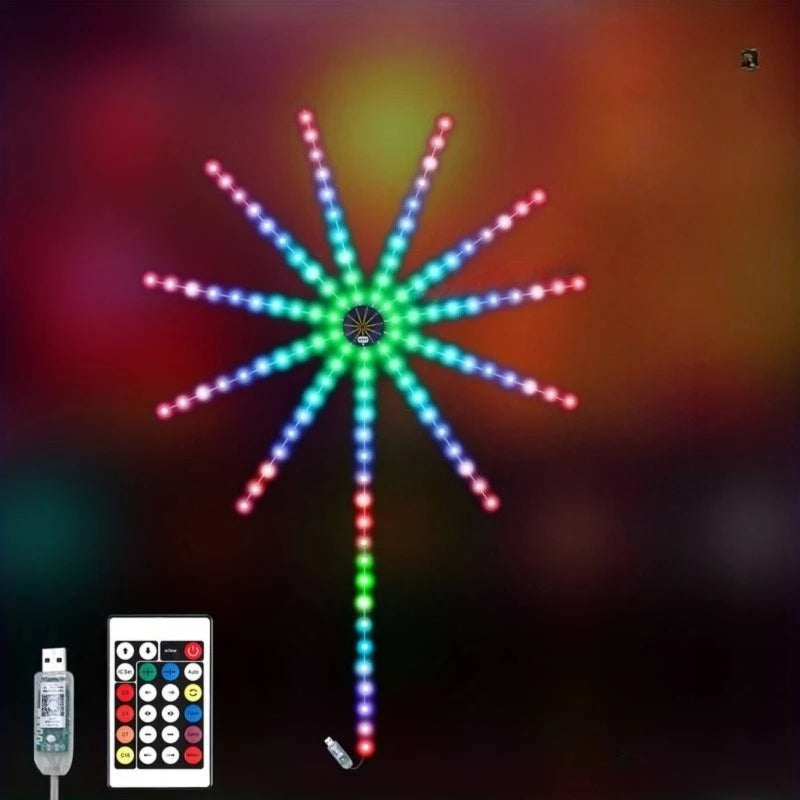 Firework Strip Lights LED Bluetooth APP Control Neon Strip USB 5V Changing Smart Lamp Sync Music Bedroom Decor Dream Light Vue