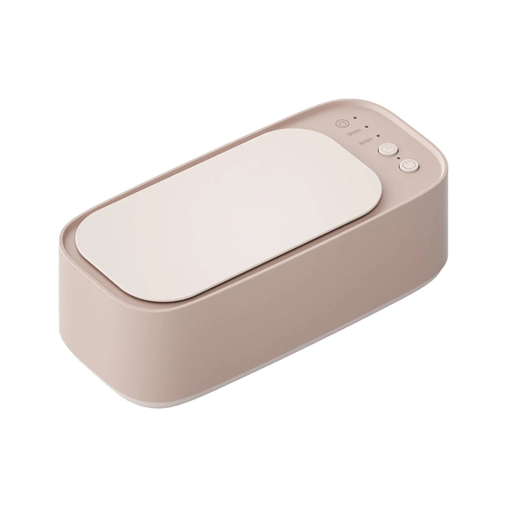 Multifunctional 45KHZ Ultrasonic Cleaner Ultrasonic Washing Sonicator Bath For Watches Contact Lens Glasses Denture Teeth Vue Pink