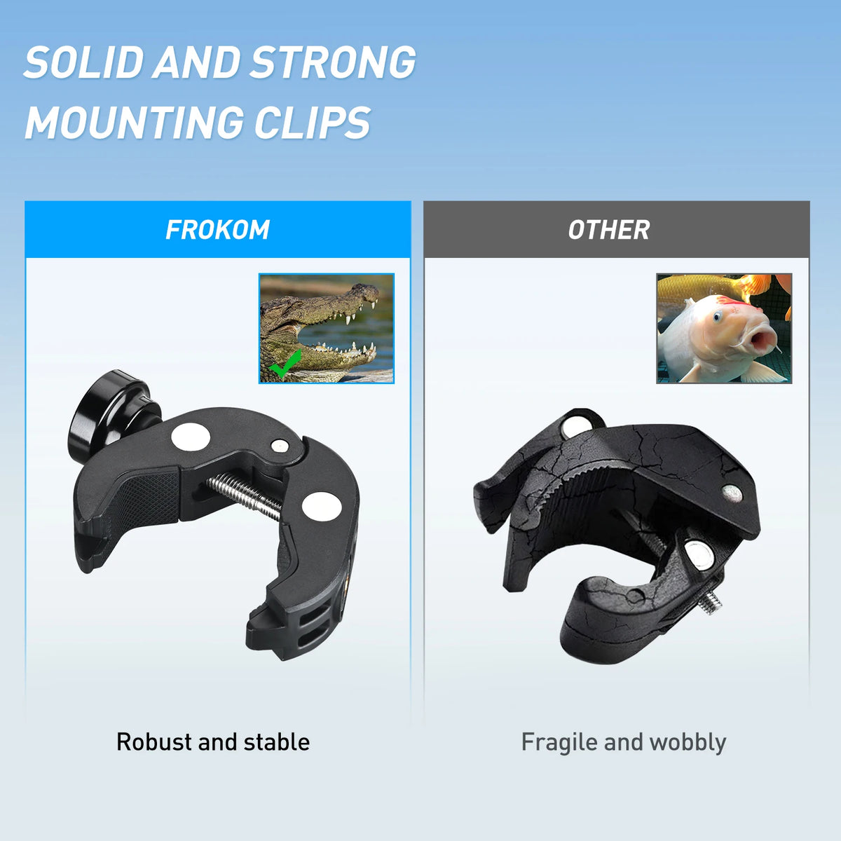 Frokom Motorcycle ATV Cup Holder, Universal Water Bottle Holder with 0.5”- 1.57” Metal Clamp, Upgraded Drink Holder for Motorcycle Bike Baby Stroller Wheelchair Golf Push Cart Marine Boat Tractor Vue
