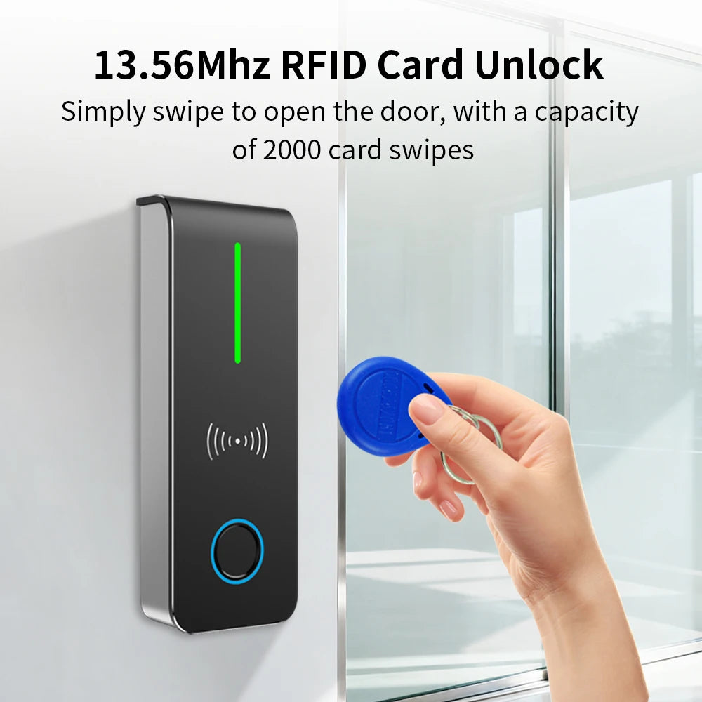 TTLock NFC IP67 Access Control 13.56MHZ Card APP Bluetooth Remote Door Opening Normally Open Mode with Record Query Function Vue