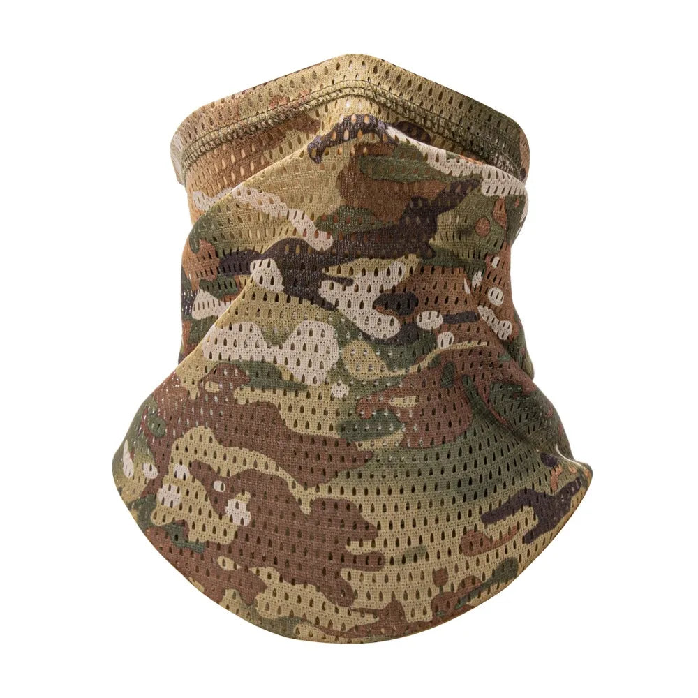Multi-Functional Large Mesh Holes Face Towel Stretchy Fabric Neck Gaiter Quick Dry Breathable Sunshade Collar Outdoor Sports Vue 1