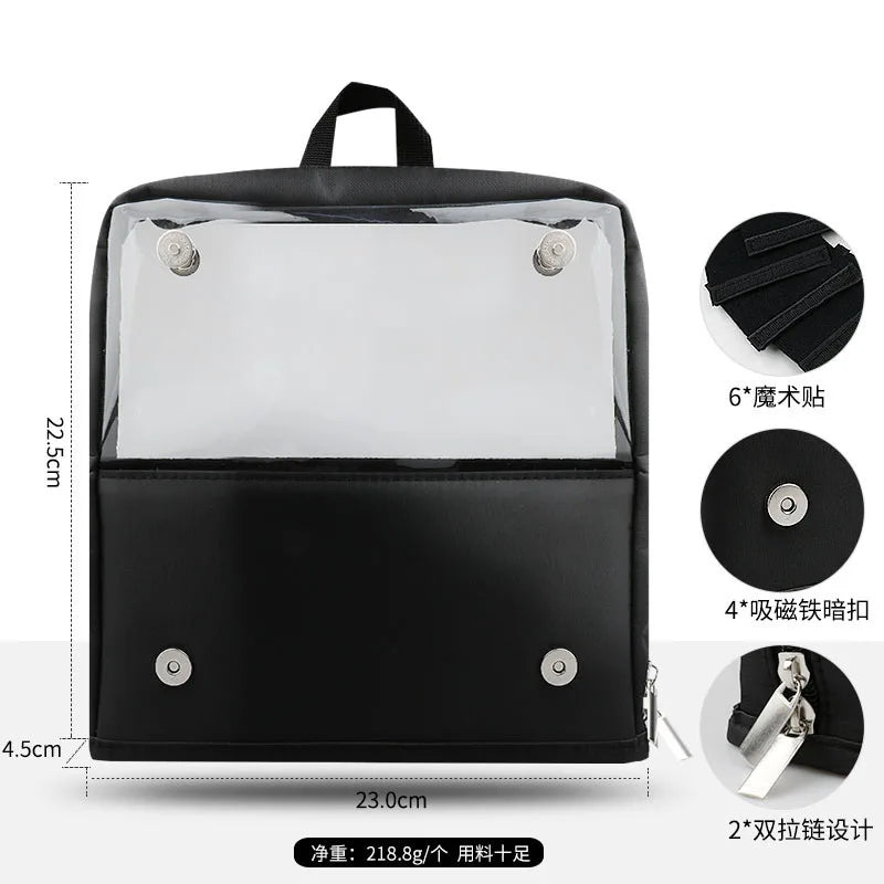 Stand-up Makeup Brushes Storage Bag Foldable Clear Makeup Brush Tools Organizer Large Capacity Cosmetic Tools Bag with Dividers Vue 1 Empty Bag