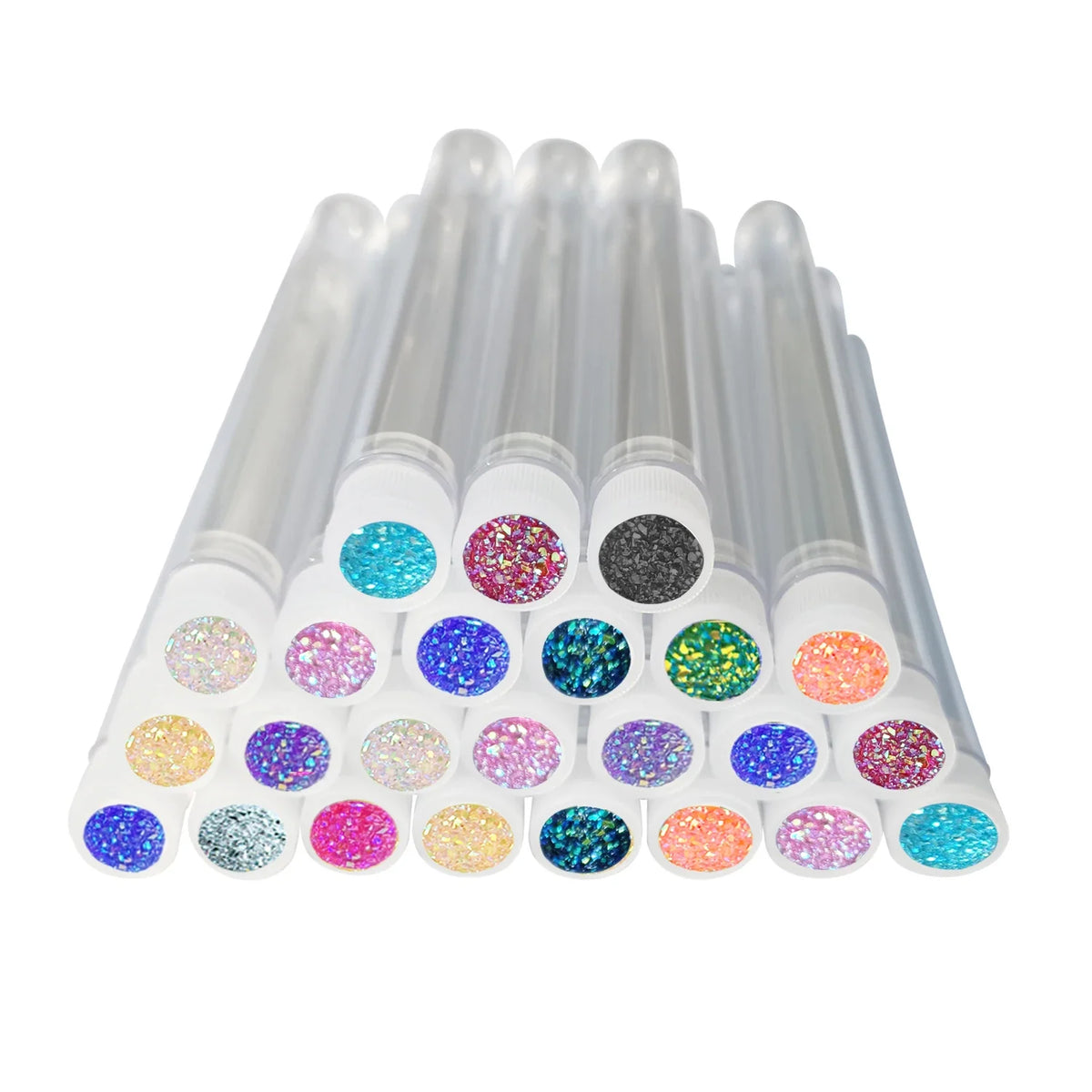 50Pc Reusable Eyebrow Brush Tube Eyelash Brush Eyebrow Brush Replaceable Dust-proof Sparkling Diamond Makeup Brush Vue