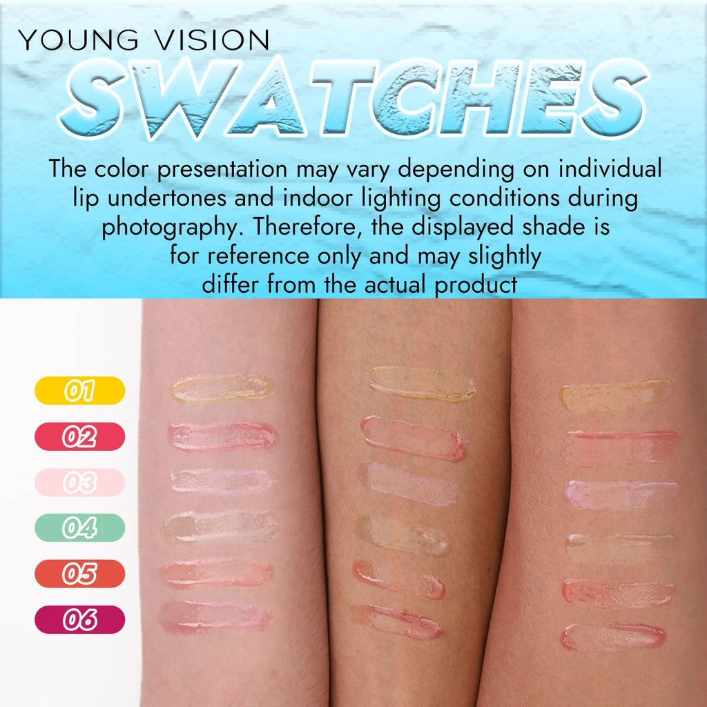 6 packs Fruit Color Changing Lip Glaze moisturizes, brightening, protects lips and fade lip lines lip gloss Vue