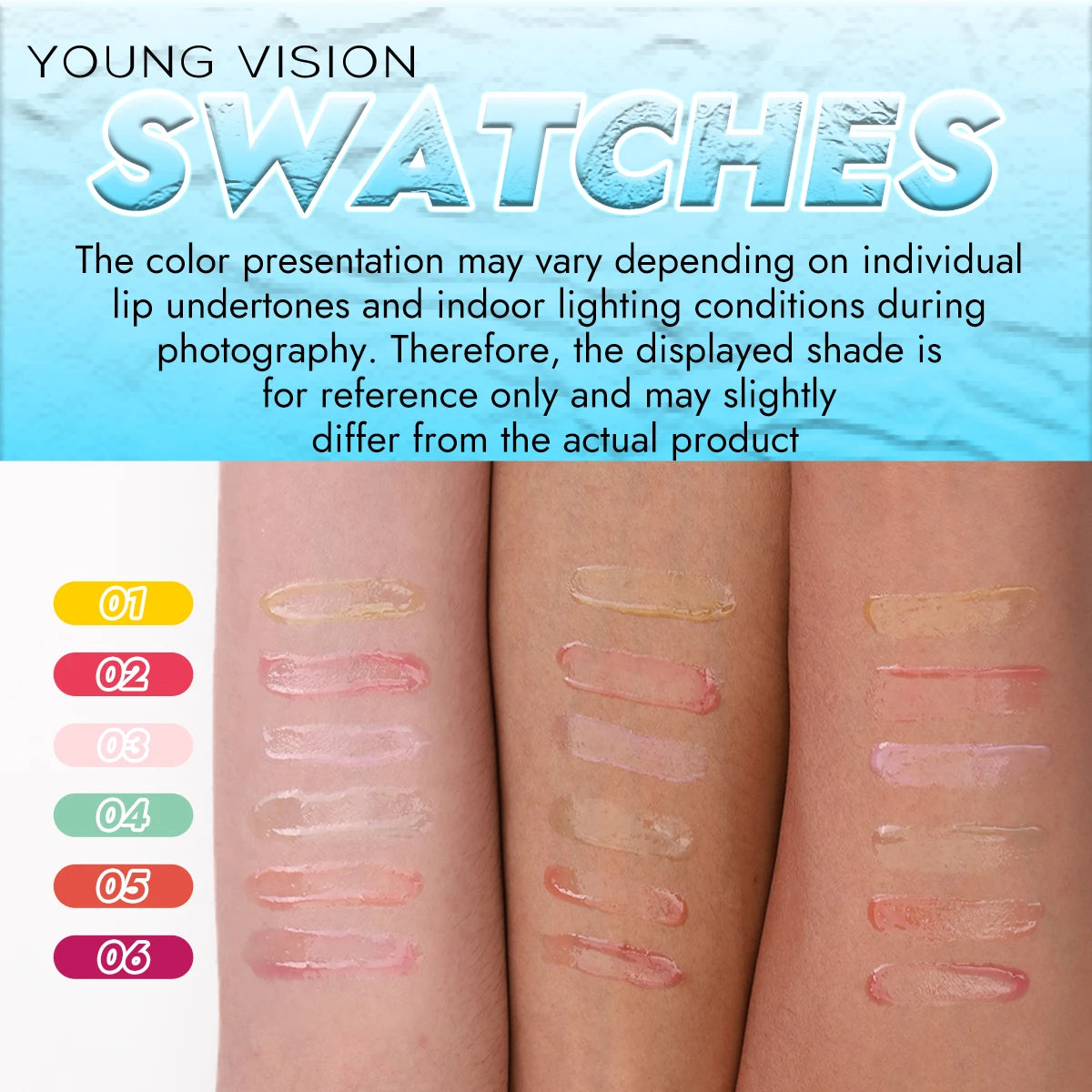 6 packs Fruit Color Changing Lip Glaze moisturizes, brightening, protects lips and fade lip lines lip gloss Vue