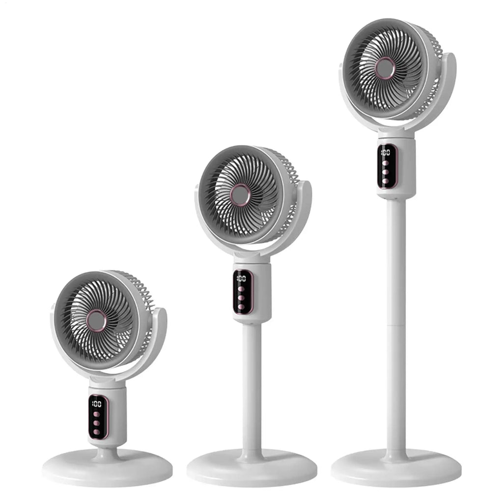 4000mah Digital Display Standing Fan 5-Speed Oscillating Floor Fan with Remote, Adjustable Height Quiet Cooling for Home Office Vue