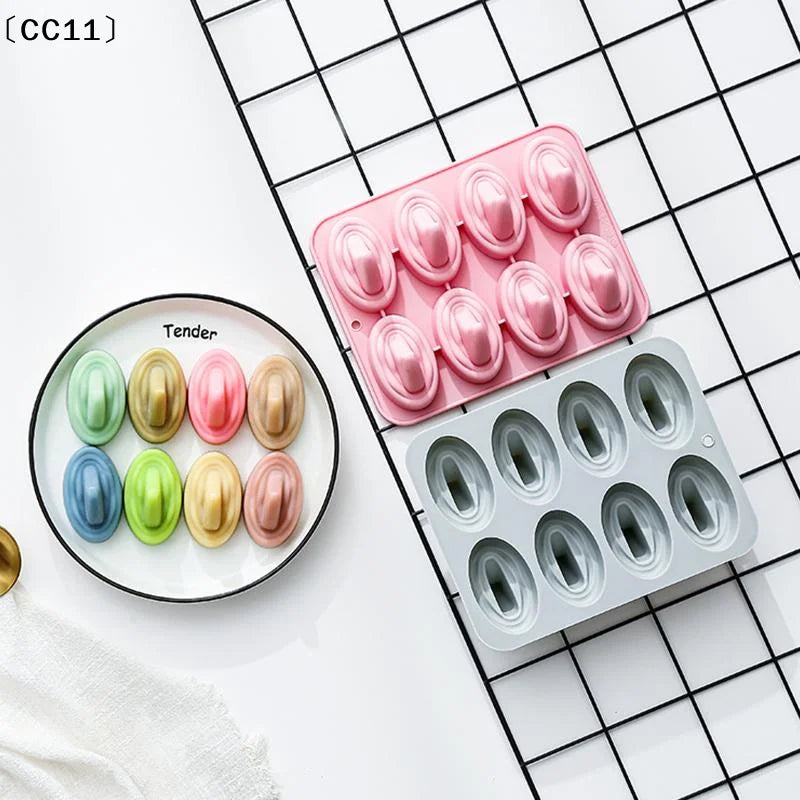8-hole Shark Fin Shape Cake Silicone Mold Three-dimensional Ice Grid Chocolate Mould Baking Accessories〔CC11〕 Vue