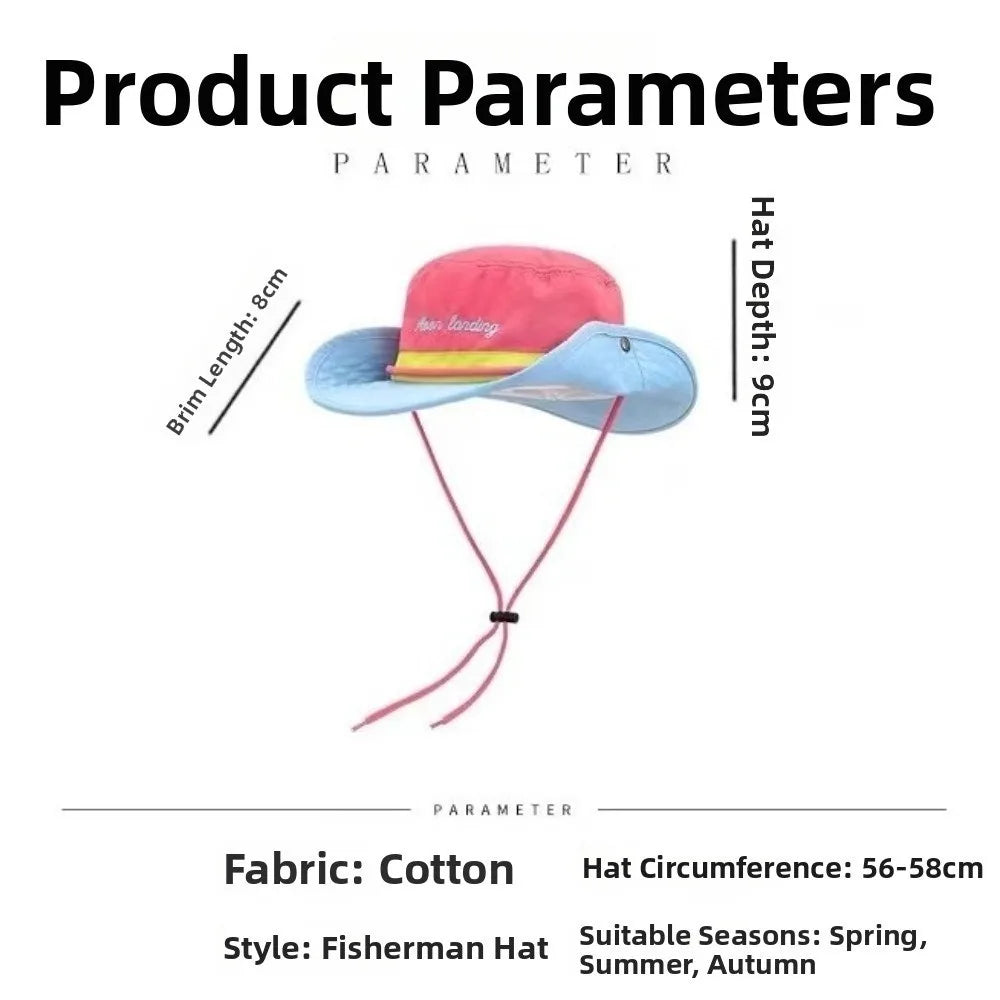 Color-blocked Design Travel Bucket Hats Breathable Quick Dry Vue