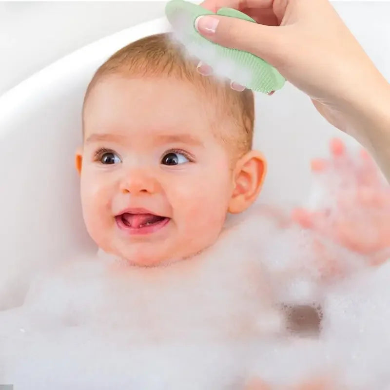 1pcs Shampoo Brush for Baby Silicone Kids Shower Silicone Infant Bathing Soft Brush Head Hair Washing Massage Brushes Wipe Comb Vue