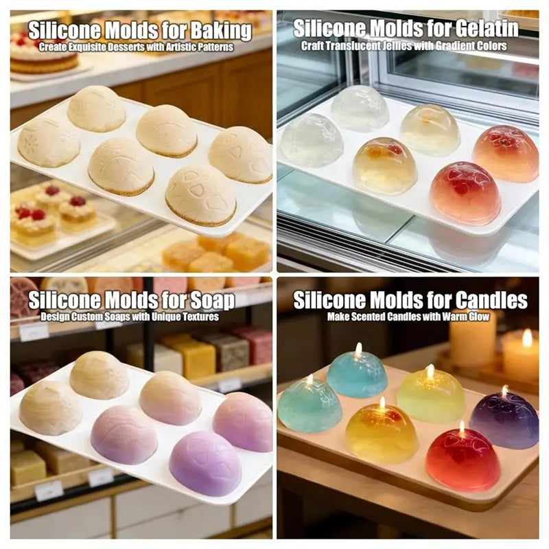 ABKW-2Packs Silicone Easter Chocolate Molds 6-Cavity Egg-Shaped - Reusable Vue