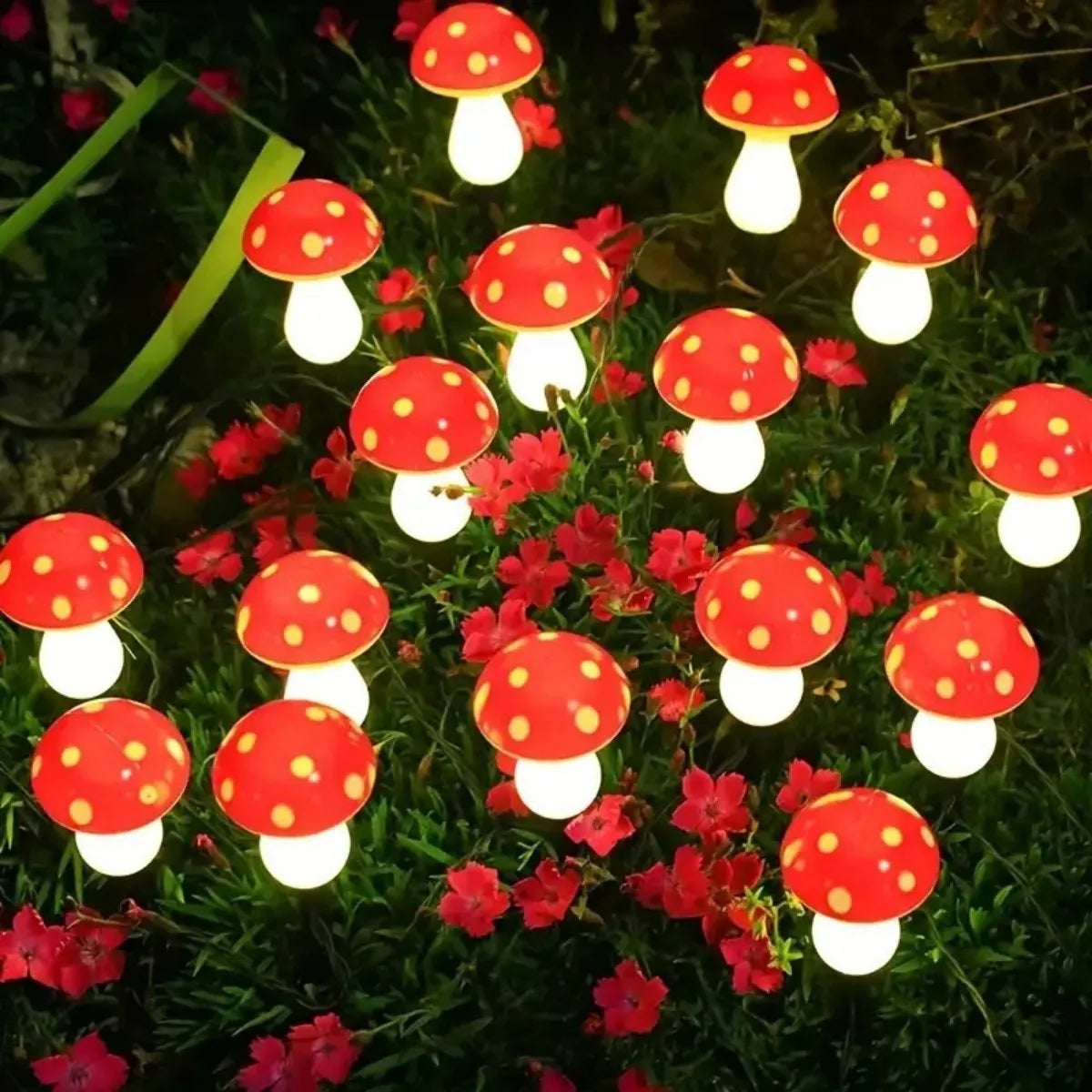 8pcs Solar Mushroom Lights for Garden Pathways Waterproof Outdoor Lawn Lights Christmas Decor Fairy-Themed String Lights 607 Vue