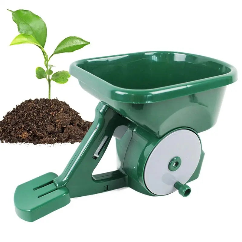 ABKW-Gardening Manual Seeder 3L Capacity With 5 Gears Adjustable For Sowing Fertilizing Melting Snow Seed Spreader Vue