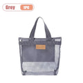 1-5PCS Mesh Beach Bag with Zipper for Swimming Pool Travel Portable Storage Pouch for Wet Swimwear Towel Toiletries Sandals Vue Grey-1PC