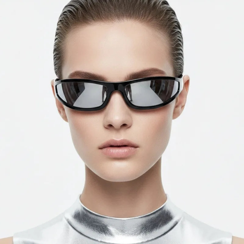 Y2K Narrow Rectangle Sunglasses UV400 Unisex Sport Punk Shades Fashion Sunglasses Vue