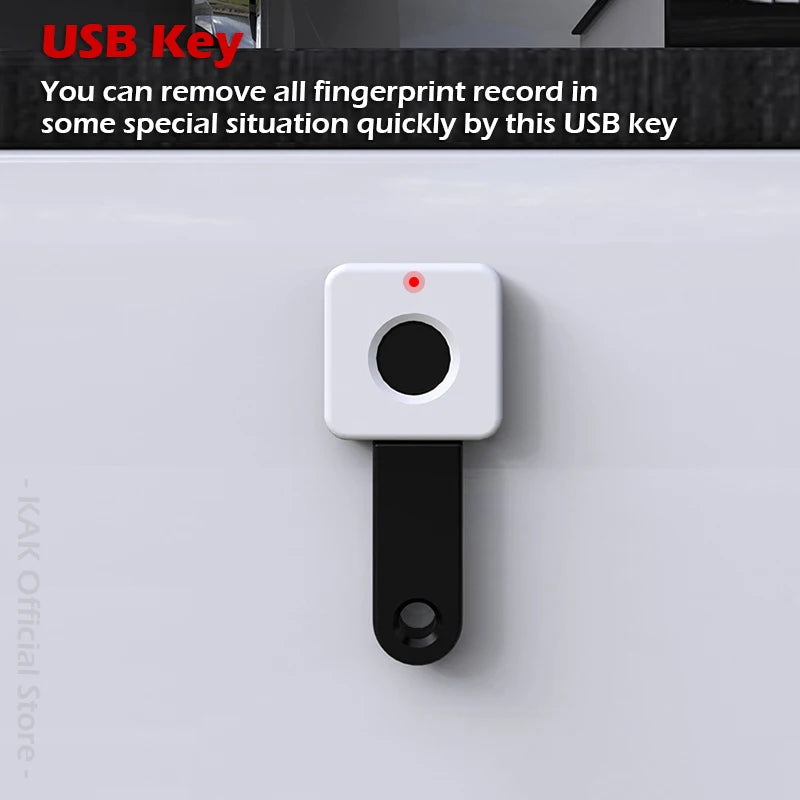 KAK Biometric Fingerprint Lock White Keyless Cabinet Lock Smart Drawer Locks Anti-theft Door Lock Long Standby Time Door Hardwar Vue