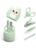 vvocci Baby Scissors Nail File Tweezers Manicure Kit and Pedicure kit for Baby Nail Care Set with Cute Cas Baby Nail Clippers Vue B272 Owl Green
