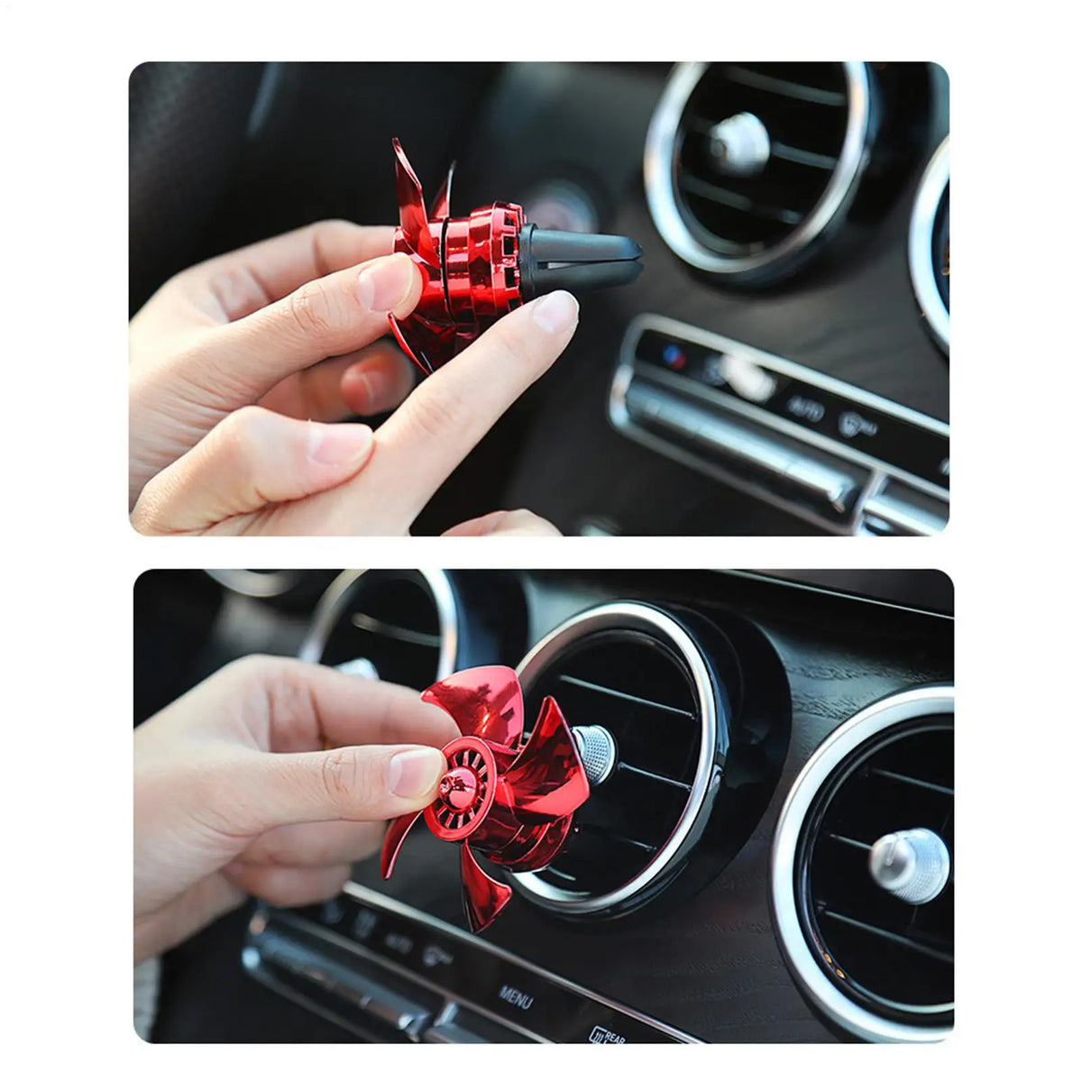 Long Lasting Quiet Fan Car Air Freshener Vent Clip Diffuser for Trucks Winter Christmas Birthdays Bedroom Office Spa Yoga Clinic Vue