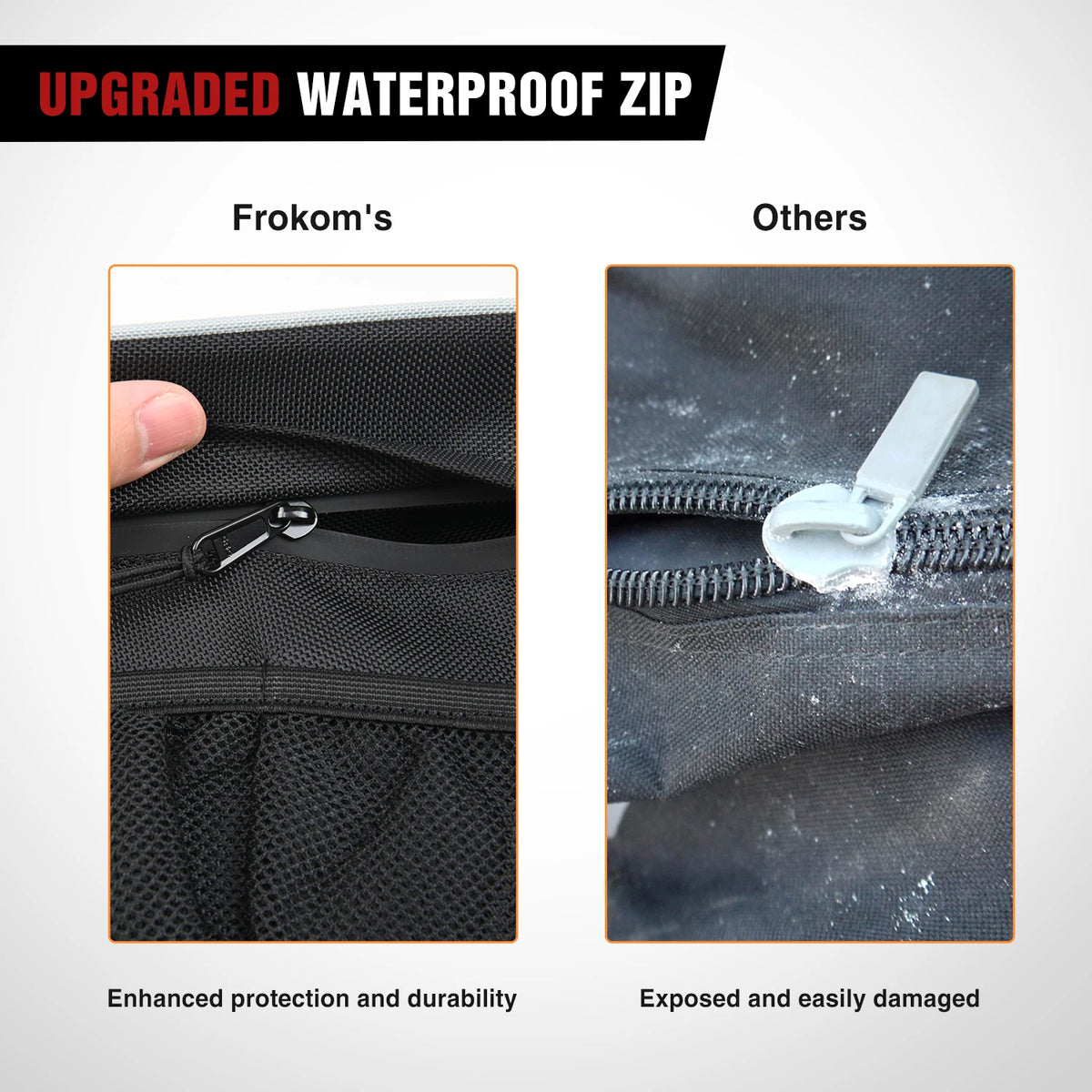 Frokom Front RZR Storage Bags with Knee Protection Pads and Upgraded Zipper - Side by Side Door Bags with Cup Holder Compatible with RZR XP Turbo 1000 Turbo S 900XC S900 S1000 2014-2023 Vue