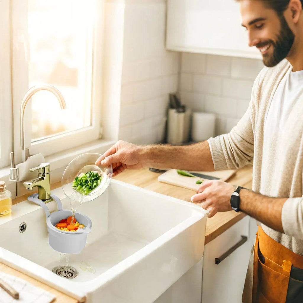 Sink Drain Strainer Basket, Anti-Clog Food Catcher with Hanging Hook, Odor-Resistant Kitchen Sink Filter for Bathroom Laundry Vue