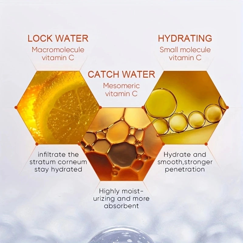 Vitamin C Serum, Each Box Contains 2ml X 7 Vials, Meeting the Needs of Facial Care for a Week, Made with Mild Ingredients, Individually Packaged, Convenient to Use, Safe and Hygienic, Suitable for Men, Alcohol-Free Vue