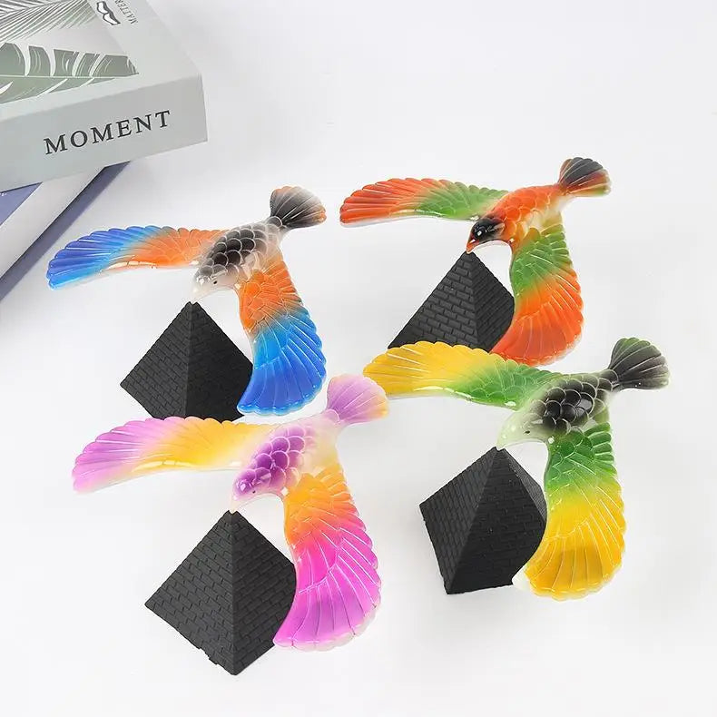 Balancing Eagle Bird Toy w/Pyramid Stand Physics Gravity Balance Desk Decor Educational Science STEM Finger Game for Kids Adult Vue