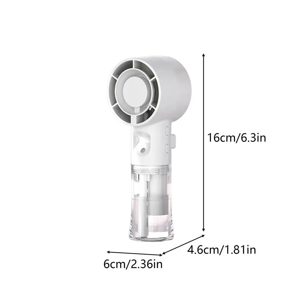 Mini USB Rechargeable Misting Fan Cooling Tool Fan for Outdoor Indoor Travel Home Camping Beach Summer Office Gym Vue White