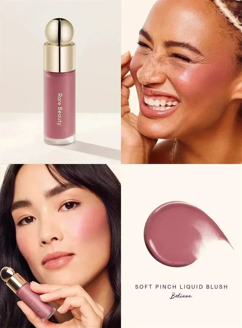 Rare Beauty Makeup Light Silky Touch Highlighter Soft Pinch Liquid Blusher Positive Light Lqiuid Luminizer Lasting Oil Control Vue Believe blusher