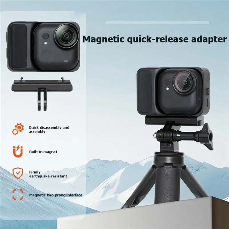 Hot-For GO Ultra Camera Accessory Magnetic Fork Adapter Quick Release Extension Mount Base Holder Vue