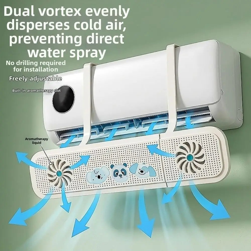 Adjustable Air Conditioner Windshield Expandable Hanging Air Conditioner Outlet Baffle with Aromatherapy Silent Vue