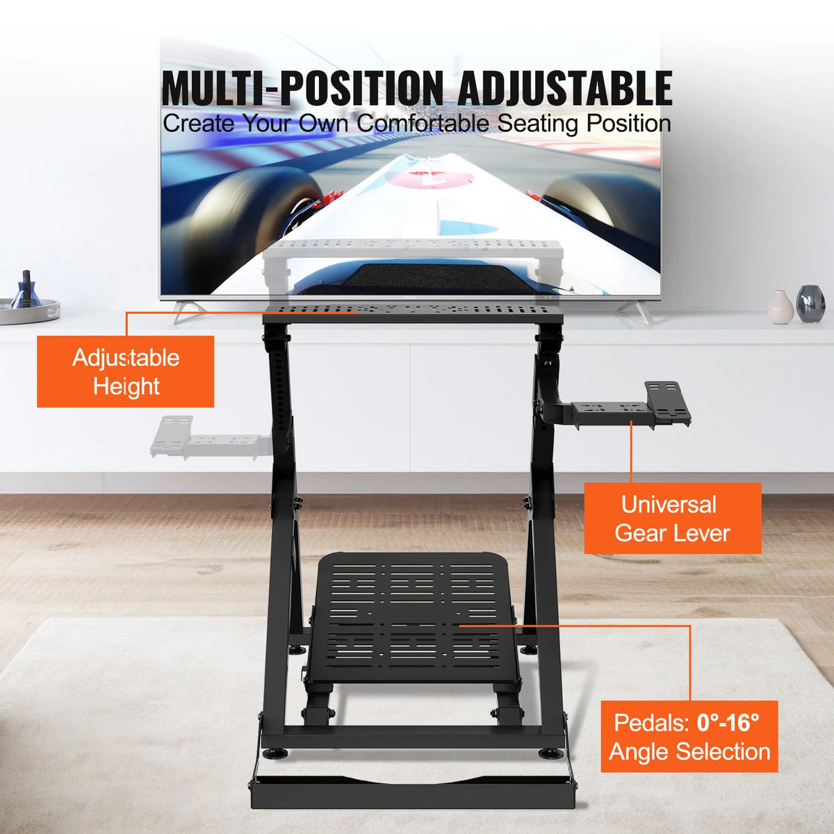 Foldable Racing Wheel Stand – Height Adjustable | Logitech Compatible Racing Wheel Stand Vue