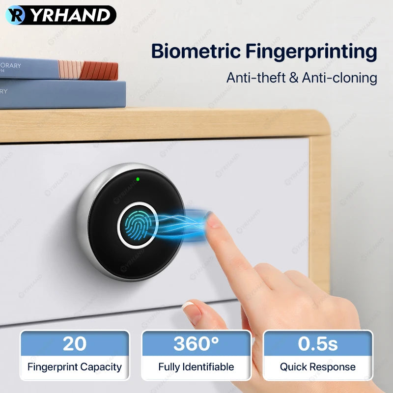 Fingerprint Drawer Lock Fingerprint Cabinet Lock for Valuable Private Storage Home or Office Drawers Cabinets Wardrobes Vue