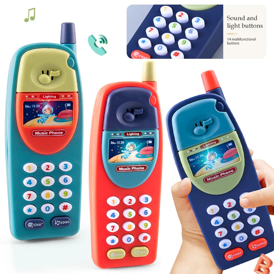 Play Phone Toys for Kids, Fun Music Simulation Phone Lighting Learning Cellphone Toy 4 Color Could Be Chosen Excluding Batteries Vue