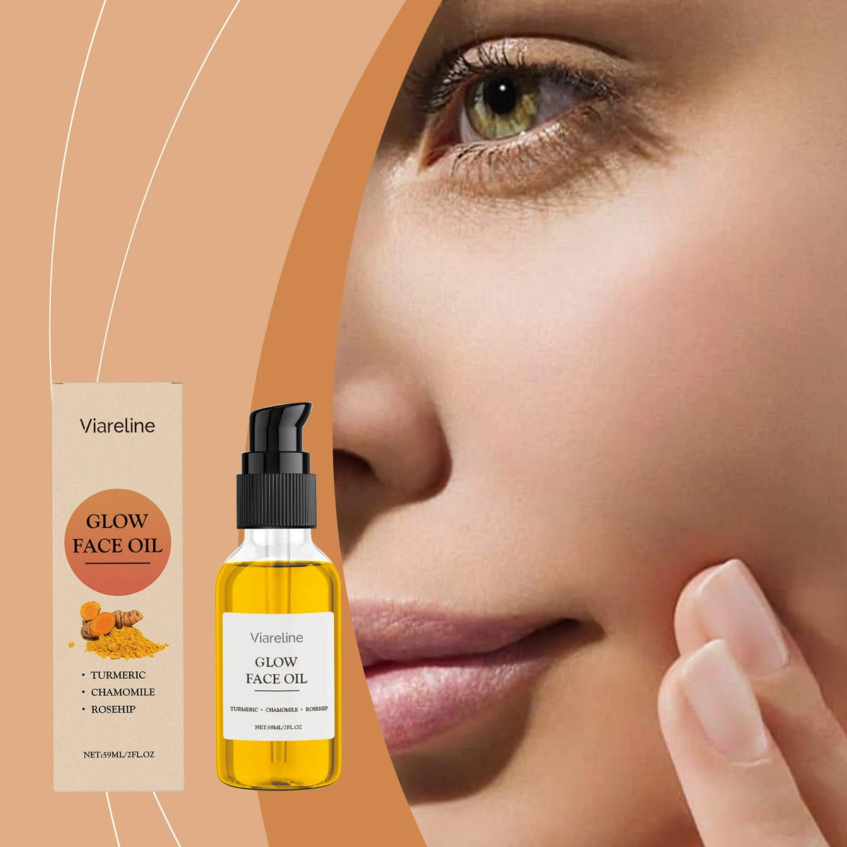 Turmeric Facial Essential Oil - Nourishes, Hydrates & Moisturizes, Cares for Facial & Neck Skin, Skin-Care Essential Oil Vue