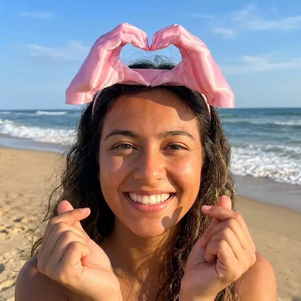 3D Printing Palm Sun Hat Funny Heart Hands Palm Sunshade Headband Adjustable UV Protection Outdoor Beach Hat Beach Party Vue